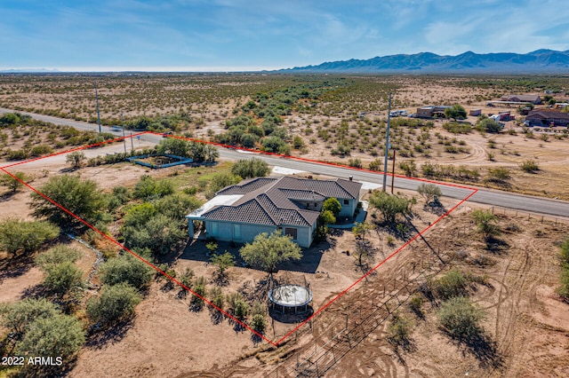 bird's eye view featuring a mountain view