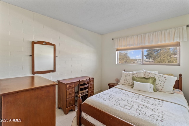 bedroom with a textured ceiling