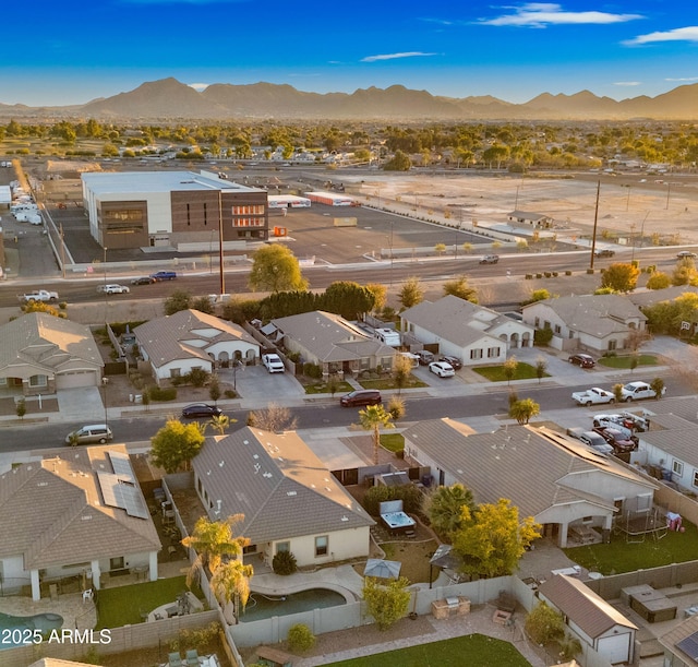 aerial view featuring a mountain view