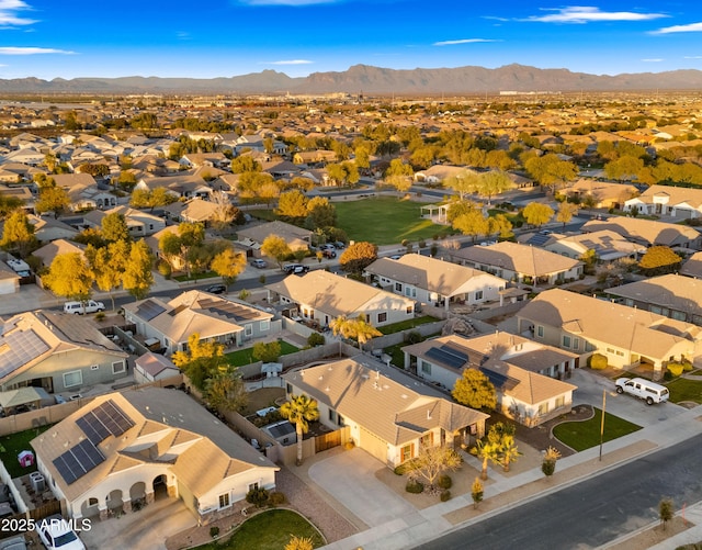 bird's eye view featuring a mountain view