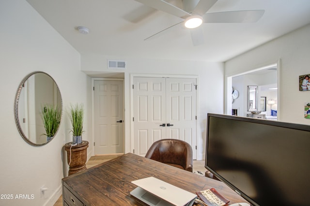 office with ceiling fan