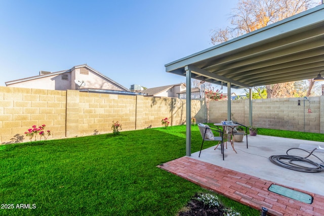 view of yard with a patio