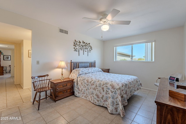 bedroom featuring ceiling fan