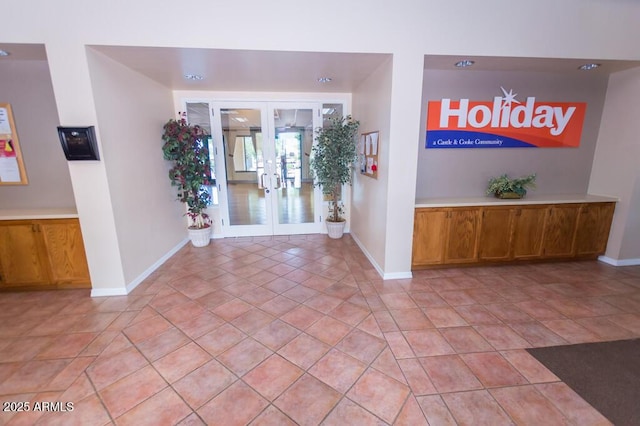 interior space featuring french doors