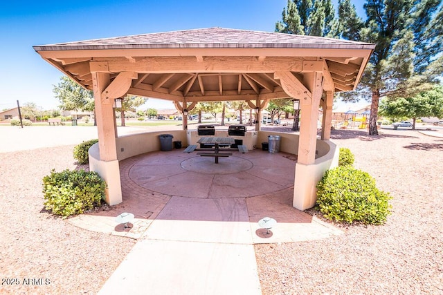 view of patio / terrace with a gazebo