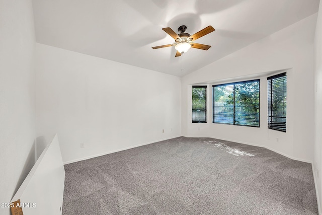 8009 W Salter Dr, Peoria, AZ 85382 - unfurnished room featuring carpet floors, a ceiling fan, vaulted ceiling, and baseboards