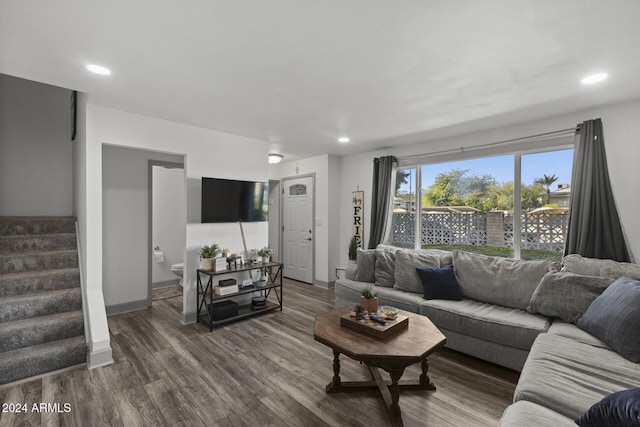 living room featuring hardwood / wood-style floors