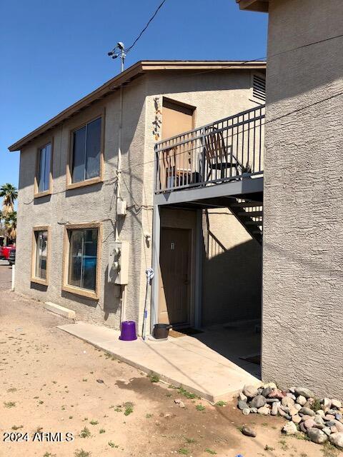 view of home's exterior featuring stucco siding