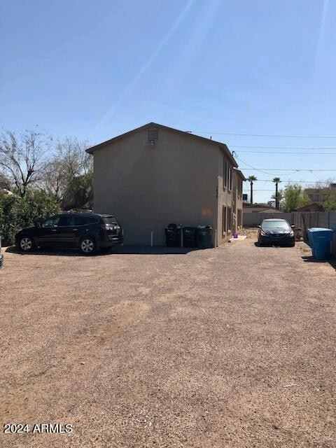 view of home's exterior with stucco siding