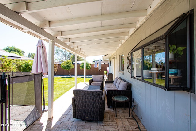 view of patio with outdoor lounge area