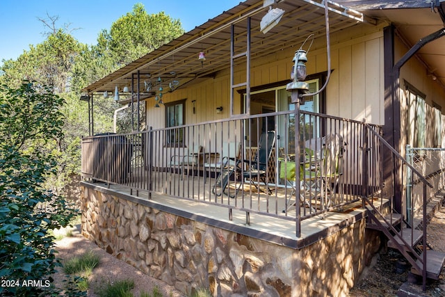 1987 Stagg Run, Overgaard, AZ 85933 - view of wooden terrace