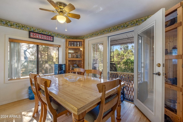 1987 Stagg Run, Overgaard, AZ 85933 - dining area with a wealth of natural light, light hardwood / wood-style floors, and ceiling fan