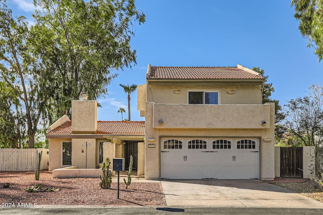 view of front facade with a garage