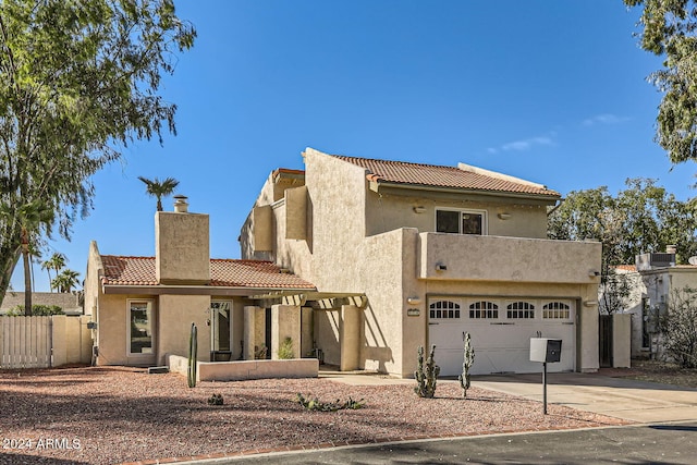 exterior space featuring a garage