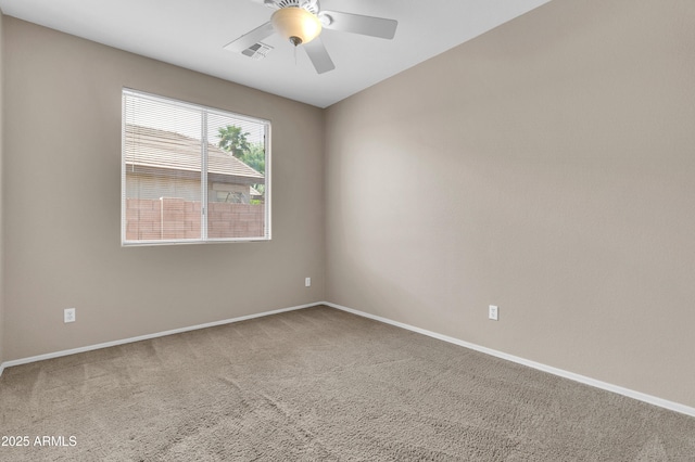1422 E Ebony Dr, Chandler, AZ 85286 - unfurnished room with carpet, visible vents, baseboards, and a ceiling fan