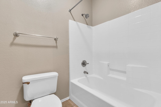 1422 E Ebony Dr, Chandler, AZ 85286 - bathroom featuring toilet, a textured wall, and tub / shower combination