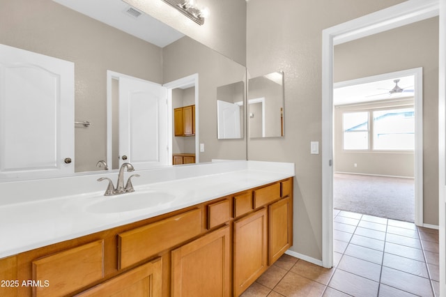1422 E Ebony Dr, Chandler, AZ 85286 - bathroom featuring tile patterned flooring, visible vents, baseboards, and a ceiling fan