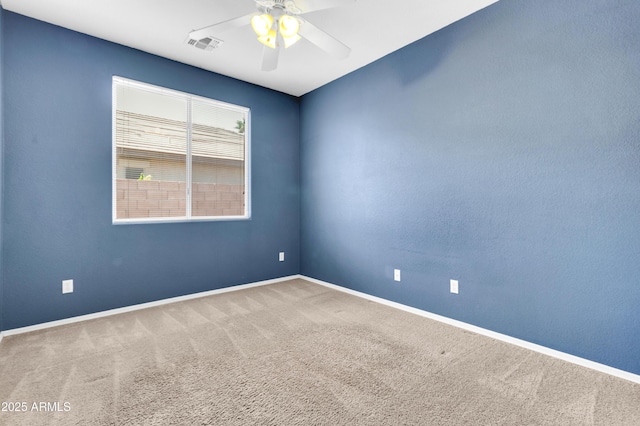 1422 E Ebony Dr, Chandler, AZ 85286 - unfurnished room with ceiling fan, baseboards, carpet flooring, and visible vents