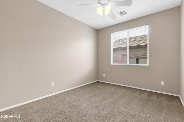 1422 E Ebony Dr, Chandler, AZ 85286 - unfurnished room featuring visible vents, ceiling fan, carpet flooring, and baseboards