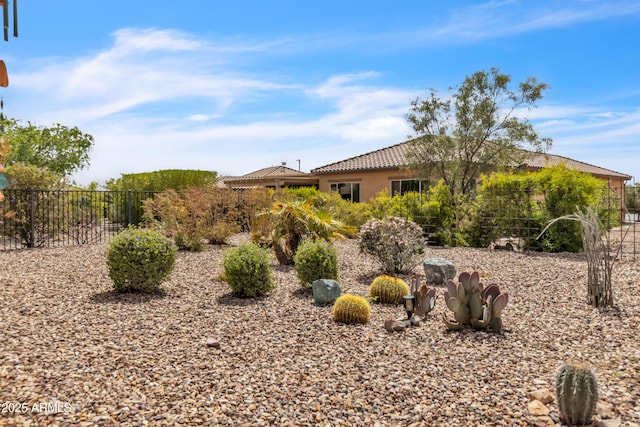 view of yard with fence