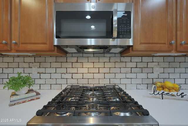 room details with backsplash and stove