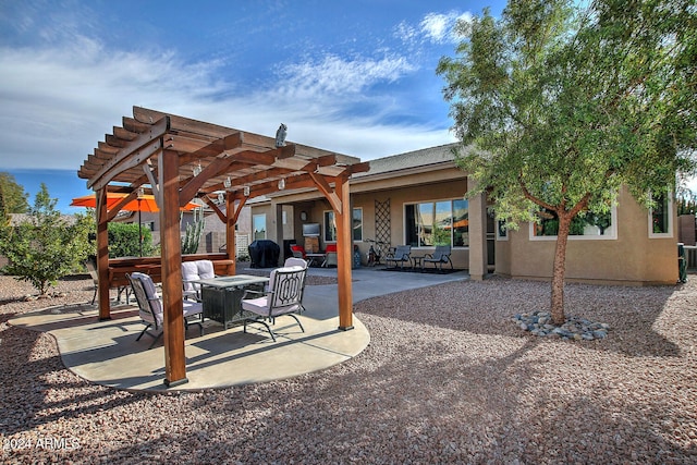 view of patio with a pergola