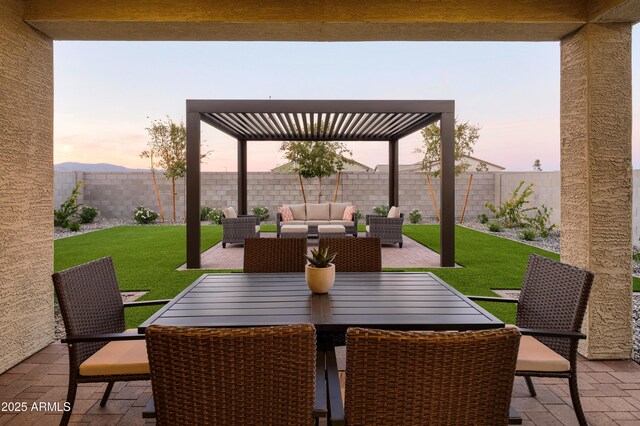 19022 W Rose Ln, Waddell, AZ 85355 - view of patio with outdoor lounge area and a fenced backyard