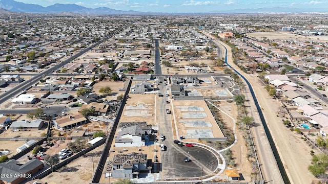 aerial view with a residential view and a mountain view