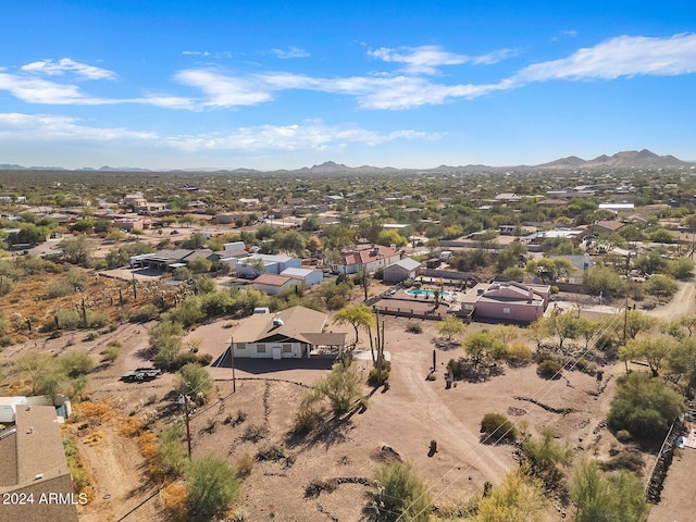 aerial view with a mountain view