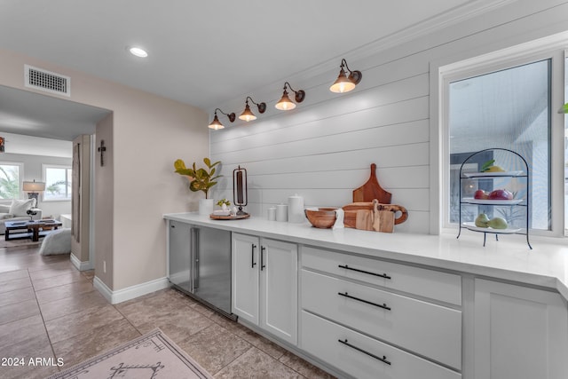 bar with white cabinets