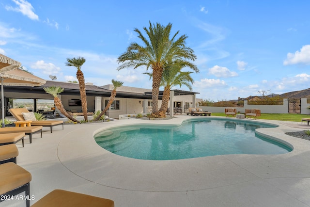 view of pool featuring a patio