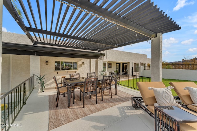 view of patio / terrace featuring a pergola