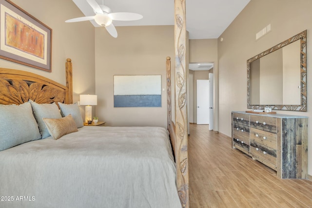 bedroom featuring light hardwood / wood-style floors