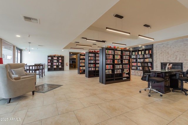 office featuring light tile patterned floors