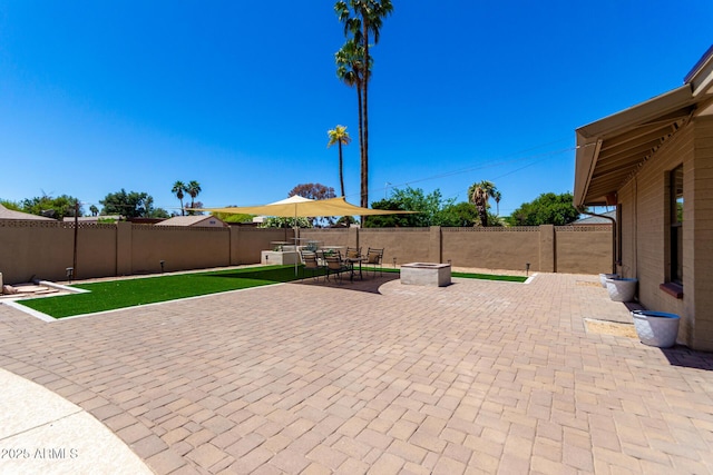 view of patio featuring a fenced backyard