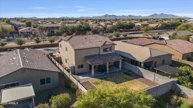 aerial view featuring a mountain view