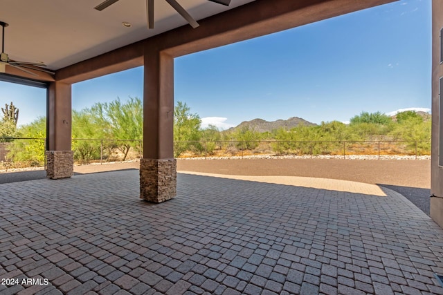 3730 E Cloud Rd, Cave Creek, AZ 85331 - view of patio / terrace featuring a mountain view and a fenced backyard