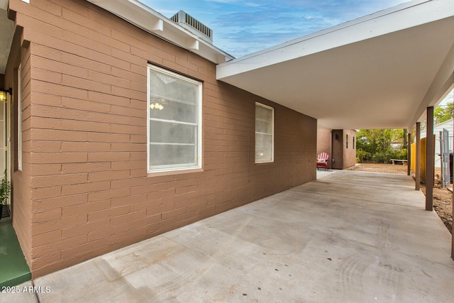 view of patio / terrace with a carport