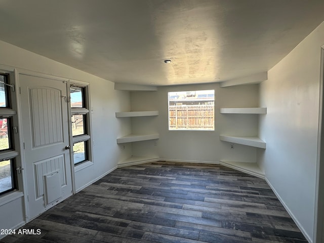 foyer entrance with dark hardwood / wood-style flooring