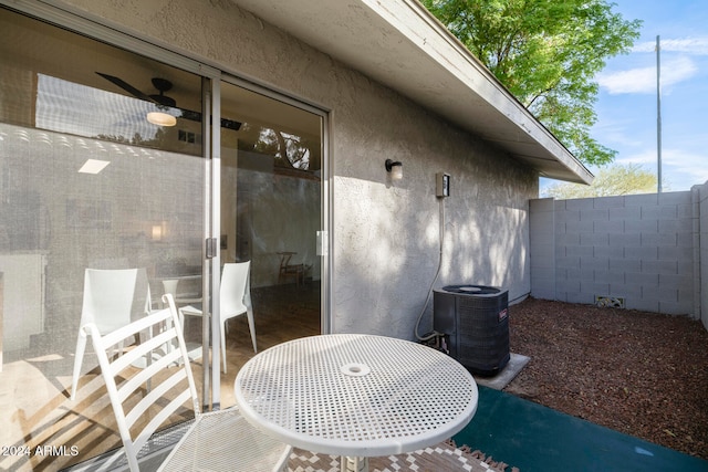 view of patio / terrace with central air condition unit