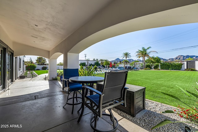 5404 N 41st St, Phoenix, AZ 85018 - view of patio / terrace featuring outdoor dining space and a mountain view