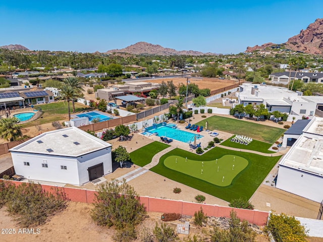 5404 N 41st St, Phoenix, AZ 85018 - aerial view of residential area with a pool and a mountainous background