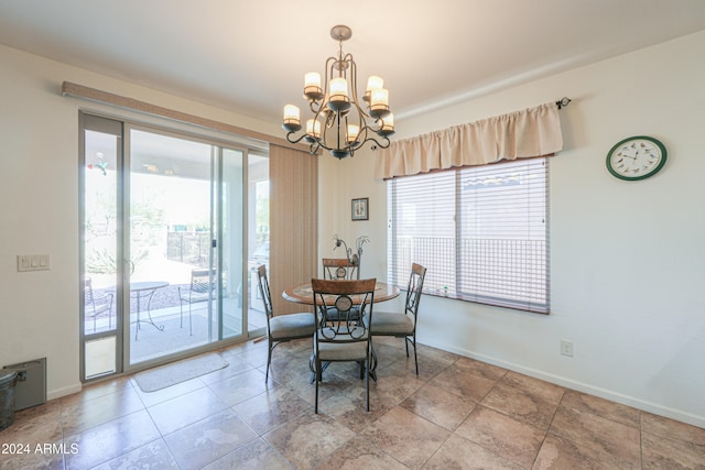 dining room featuring an inviting chandelier