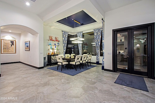 dining area featuring french doors