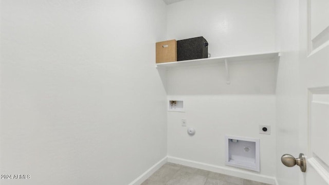 38100 W Bello Ln, Maricopa, AZ 85138 - laundry room featuring washer hookup, electric dryer hookup, baseboards, and hookup for a gas dryer