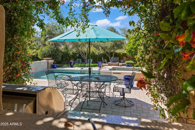 37334 N Winding Wash Trl, Carefree, AZ 85377 - pool with grilling area and a patio area