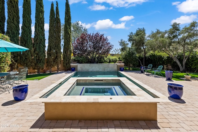 37334 N Winding Wash Trl, Carefree, AZ 85377 - view of pool with a patio and an in ground hot tub