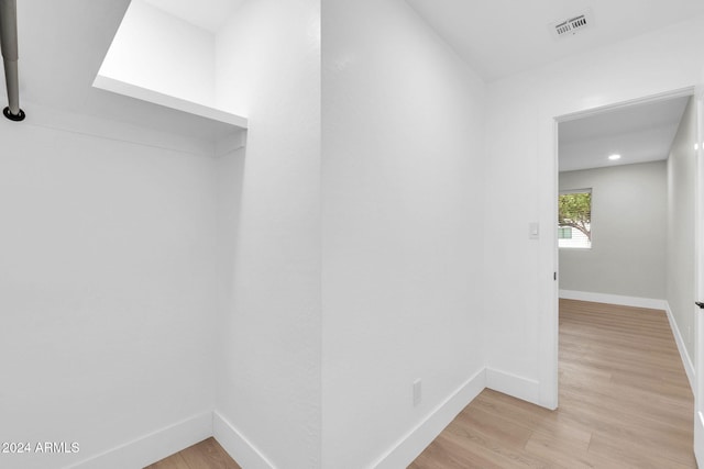 interior space with light hardwood / wood-style flooring