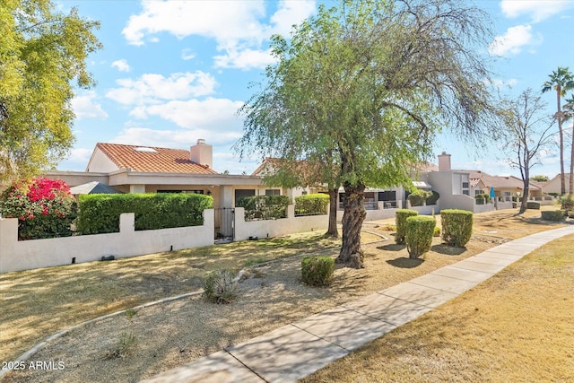 view of front of house with a front yard