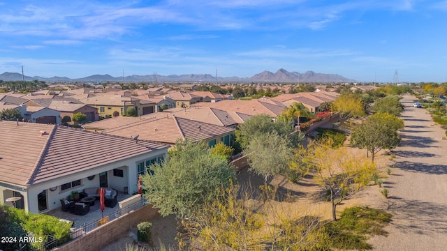 drone / aerial view with a mountain view